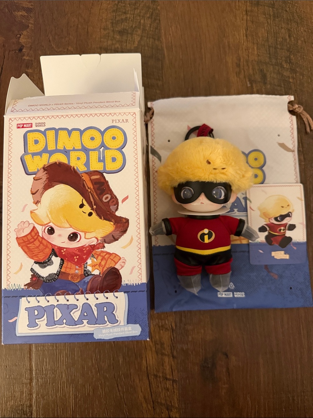Dimoo World Pixar Mr. Incredible-Inspired Plush Keychain